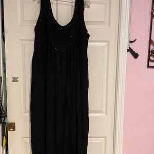 Y womens Magic solid black sleeveless lined dress size 1x